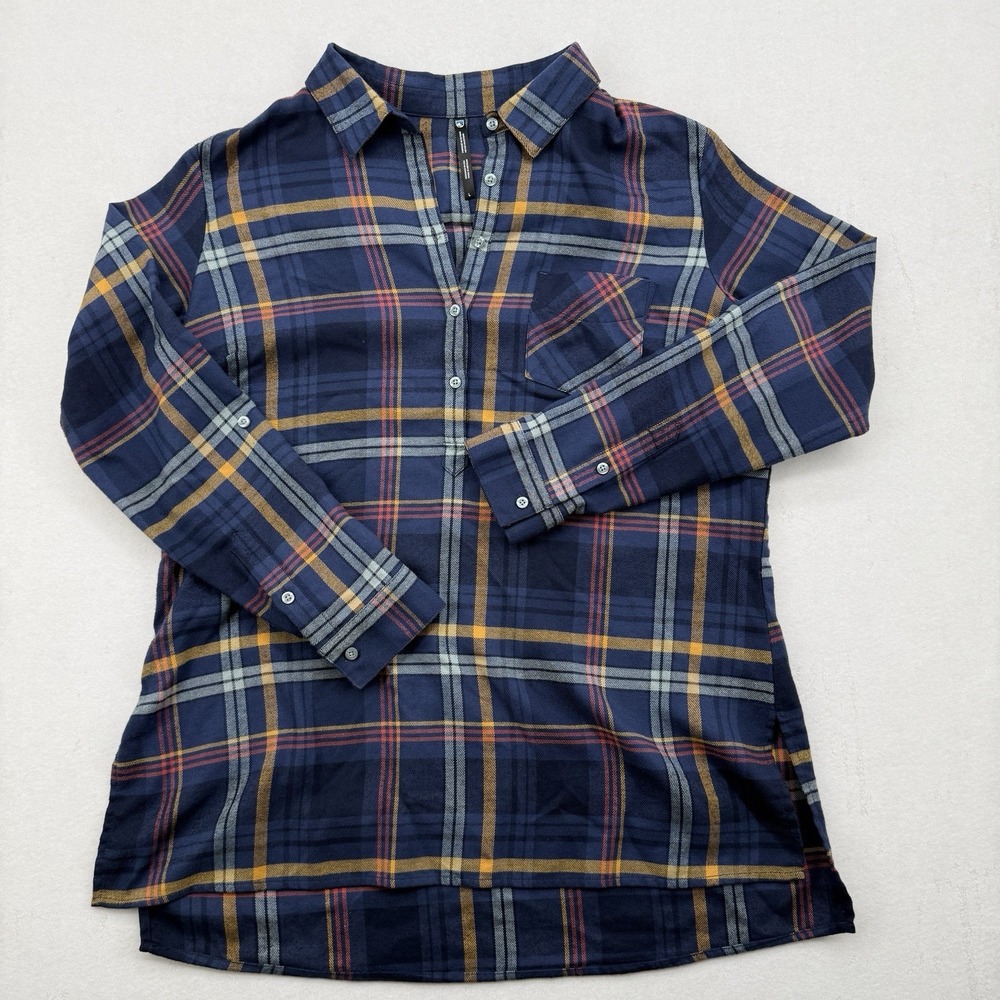 Kuhl Shirt Womens Large L Blue Plaid Ferrata Tunic Flannel Hiking‎ Outdoors 8500